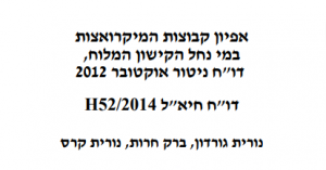 אפיון קבוצות מיקרואצות, רשות נחל הקישון