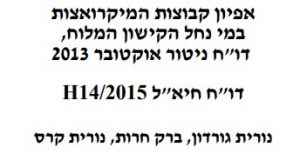 דוח, אפיון קבוצות מיקרואצות, רשות נחל הקישון