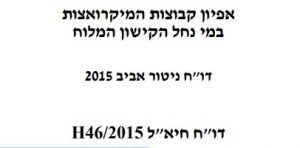 דוח ניטור, רשות נחל הקישון