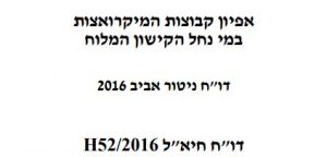 דוח ניטור, רשות נחל הקישון